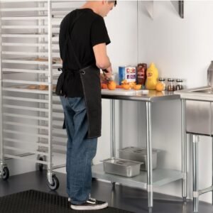 HARDURA 60x30 Stainless Steel Kitchen Work Table with Undershelf and Bullet Feet