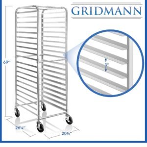 Commercial Aluminum Bakery Pan Rack – 20 Full-Size Sheet Pan Capacity
