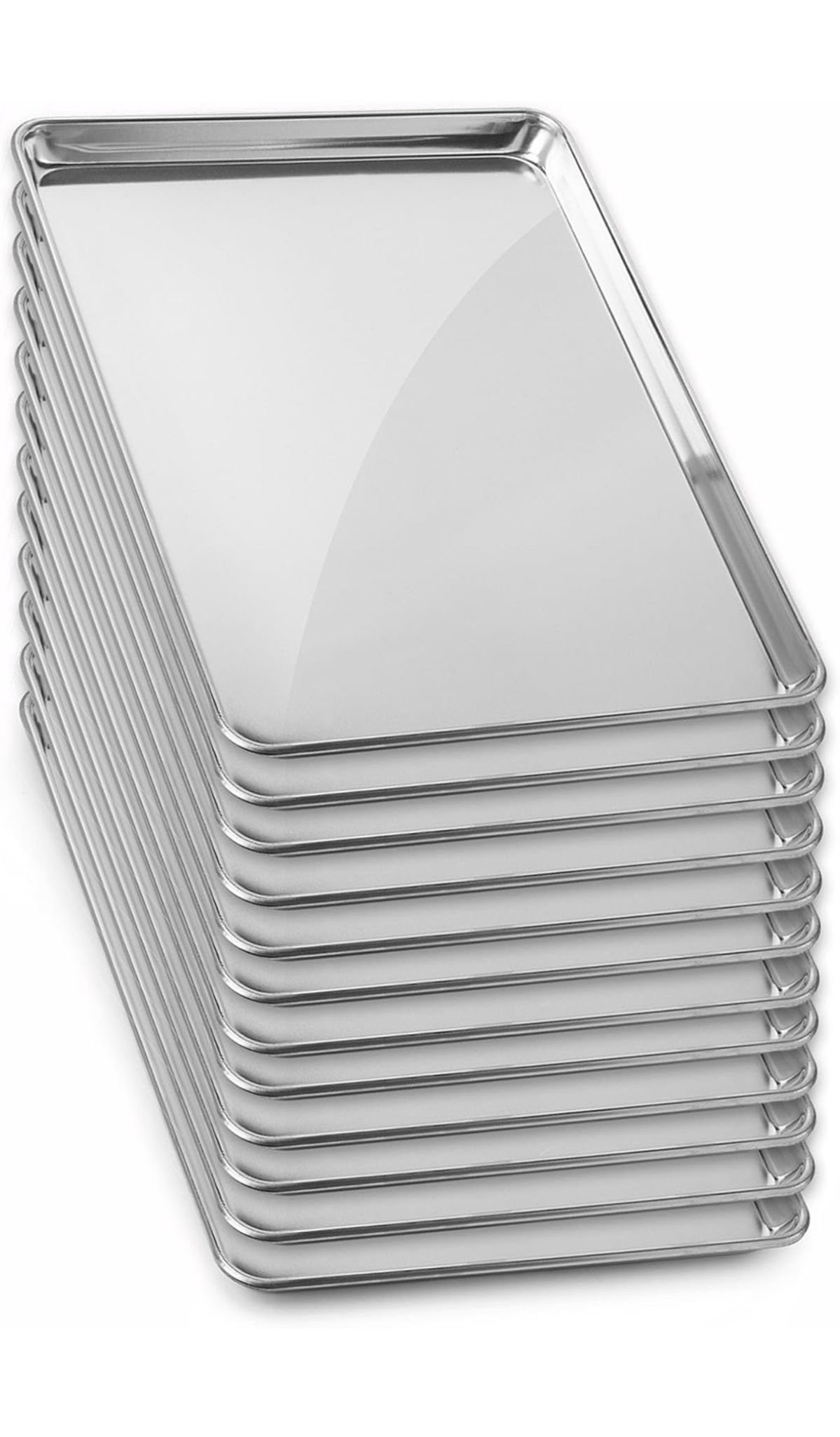 Commercial Aluminum Baking Pan Set - 10 Full-Size Gridmann Baking Sheets - Image 2