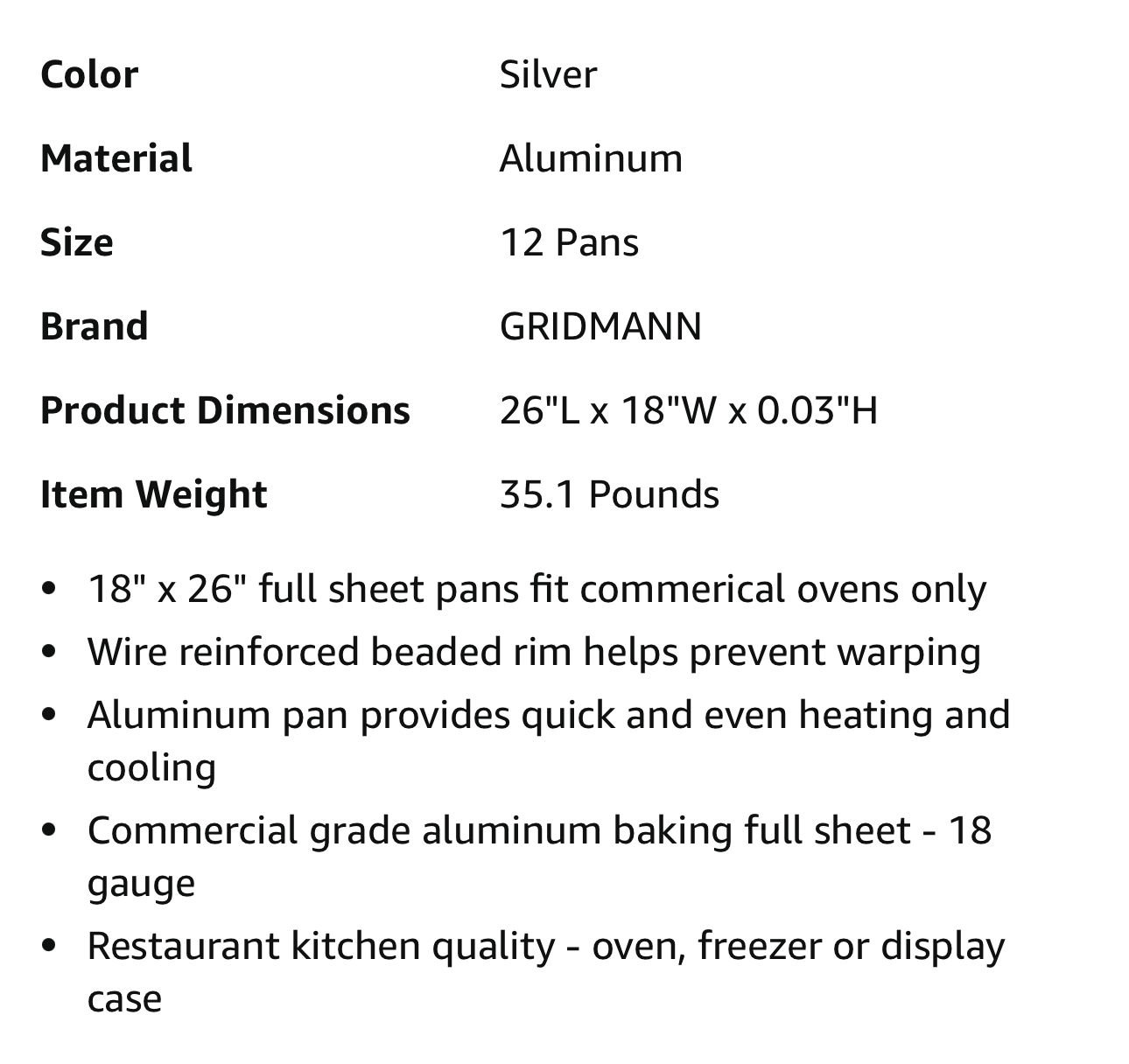 "Commercial Aluminum Baking Pans Set - 10 Full-Size Sheets by Gridmann"