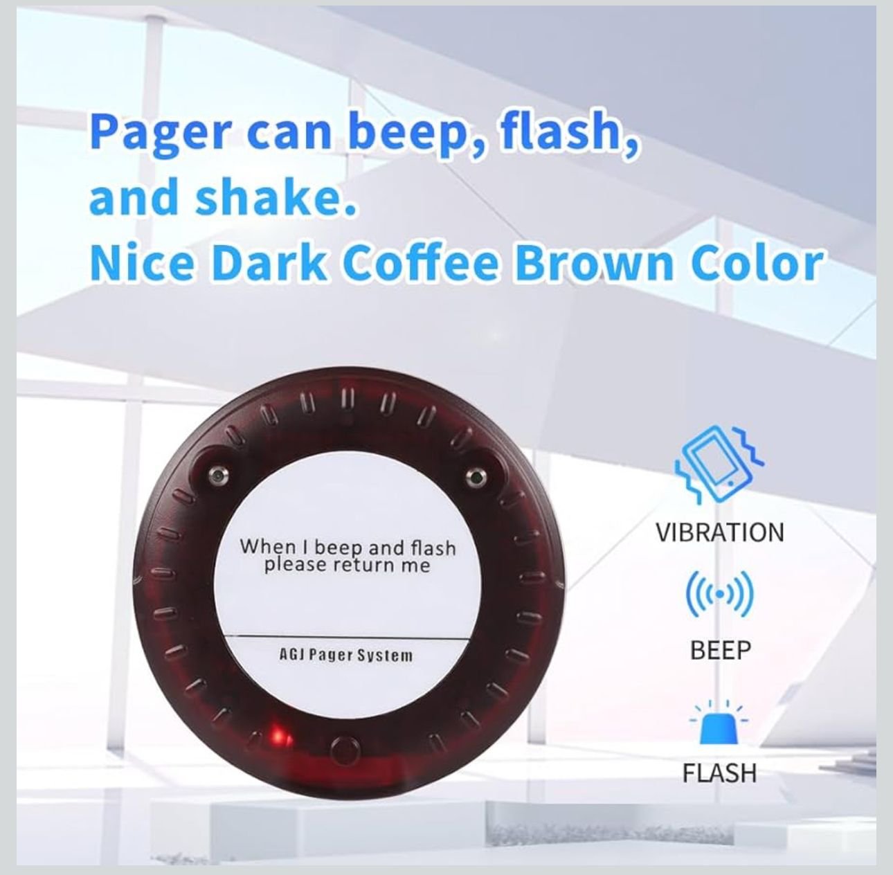 Wirelesslinkx Restaurant Pager System – 20-Coaster Beepers with Vibration, Flash, and Buzzer