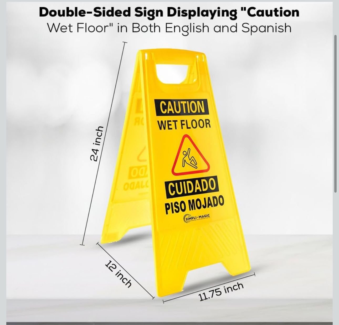 Wet Floor Caution Sign – 3-Pack Bilingual Safety Warning Floor Signs (English/Spanish) - Image 4